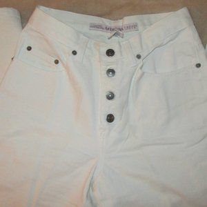Vintage 80s 90s White Denim Button Fly Mom Jeans by Merona size 5